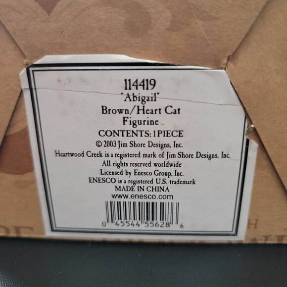 Vintage 2003 Jim Shore x Enesco Heartwood Creek ABIGAIL Cat Figurine in Box 6” - Picture 10 of 10